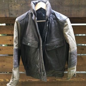Vintage leather bomber jacket